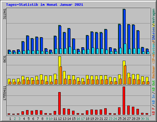 Tages-Statistik im Monat Januar 2021